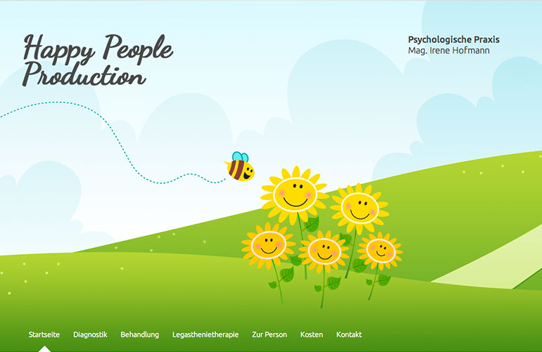Webdesign Happy People Produktion, Psychologische Praxis Mag. Irene Hofmann aus Salzburg